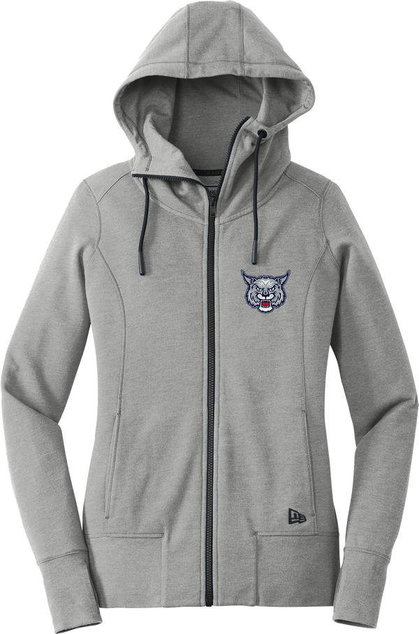 CT Bobcats New Era Ladies Tri-Blend Fleece Full-Zip Hoodie