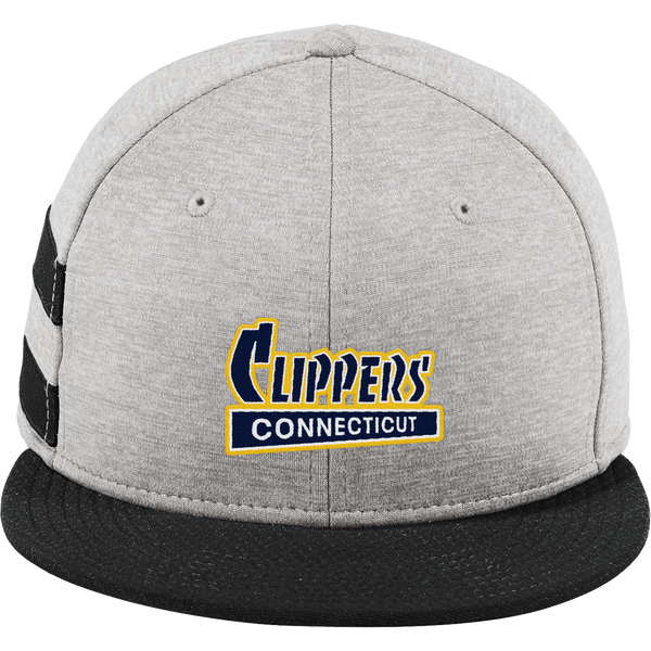 CT Clippers New Era Shadow Heather Striped Flat Bill Snapback Cap