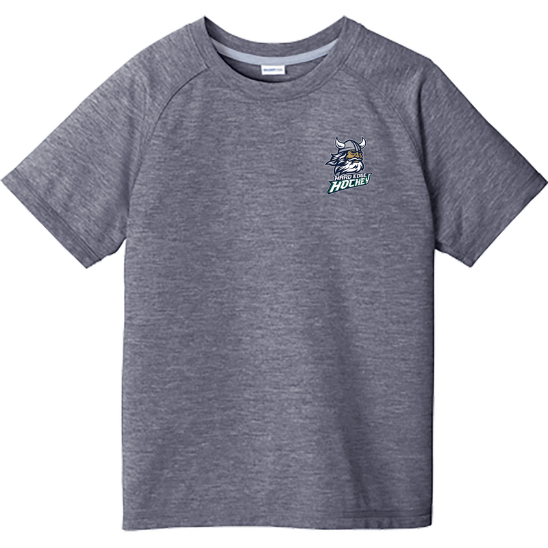 Hard Edge Hockey Youth PosiCharge  Tri-Blend Wicking Raglan Tee